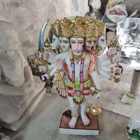 Marble Panchmukhi Hanuman Statue By Tarun Sharma Moorti Art From Alwar