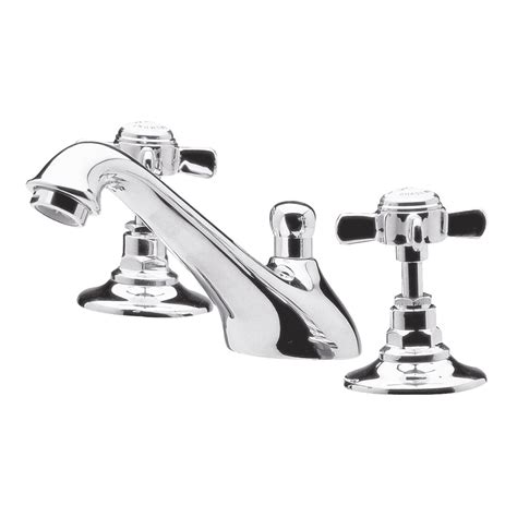 Nuie Beaumont Chrome Crosshead Deck Mounted 3 Hole Basin Mixer Tap With