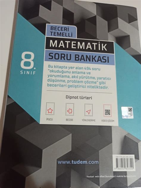 Tudem Yayınları 8 Sınıf Matematik Soru Bankası Video Çözümler Yok