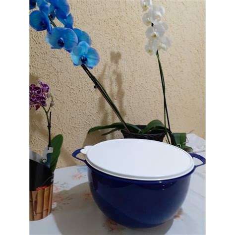 Tigela Mega Criativa Tupperware 10 Litros Azul Shopee Brasil