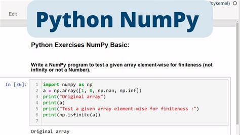 Python Numpy Exercises Numpy Basic Numpy Array Object I Python Programming Education