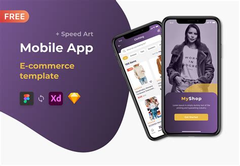 Free Mobile App E Commerce Template Figma UI Store Shop Behance