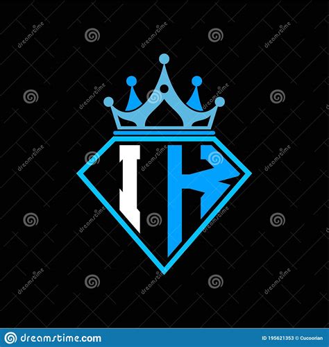 Initial Letter I K Diamond Shape With Crown Decoration Stock Vector