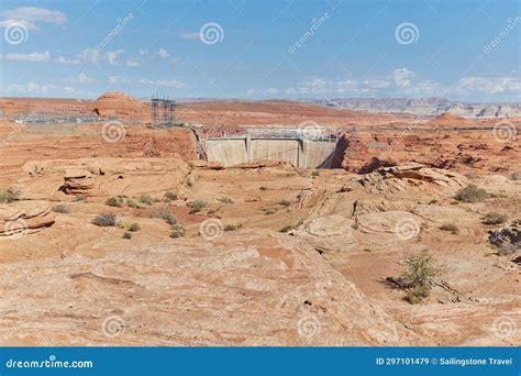 The Glen Canyon Dam Overlook In Page Arizona Stock Image Image Of