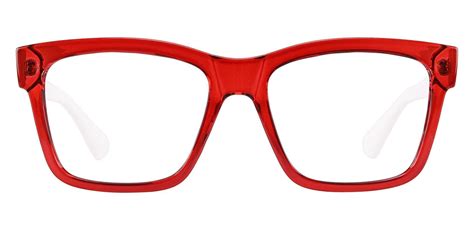 Brinley Square Prescription Glasses - Red Crystal/White Temple | Women's Eyeglasses | Payne Glasses