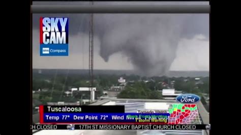 Tuscaloosa Ef4 Tornado April 27 2011 James Spann Jason Simpson Abc3340 Skycam Coverage Youtube