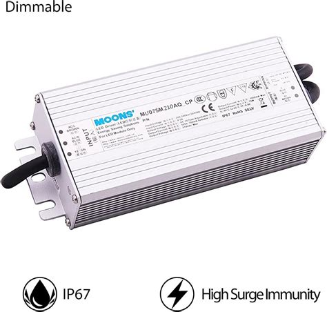 MOONS IP67 75W Dimmable LED Driver Outdoor Power Supply 90ï½ž305Vac 21