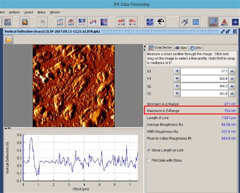 vertical deflection image analysis  scientific diagram