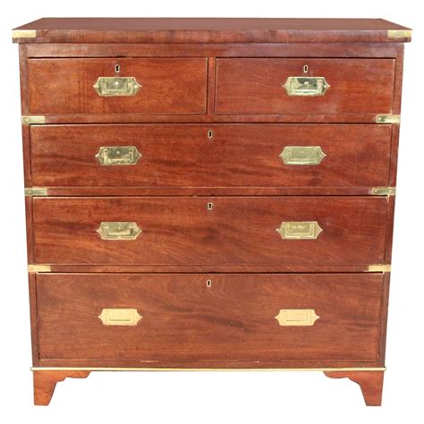 Five Drawer English Campaign Chest At 1stdibs