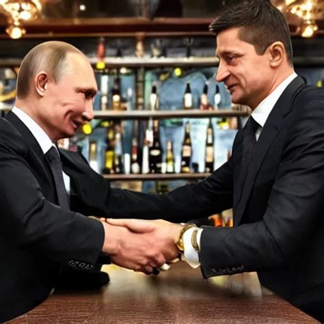 Vladimir Putin And Volodymyr Zelensky Arm Wrestle In A Stable