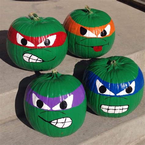 DIY (No Carve) TMNT Pumpkins – Jamieson Diaries