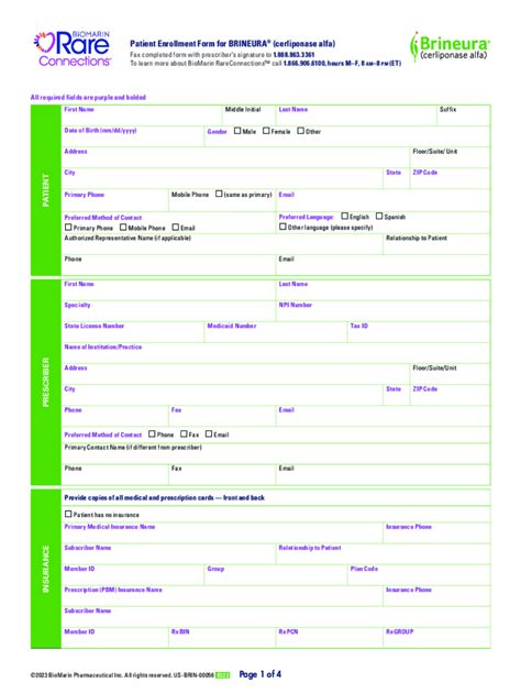 Fillable Online Request For Prior Authorization For Brineura