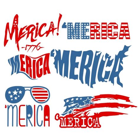 Merica American Flag Cuttable Design Png Dxf Svg And Eps File Etsy