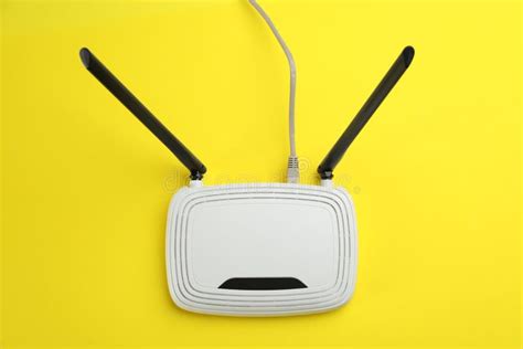 Wi Fi Router On A Yellow Background Trend Of Minimalism Always Online