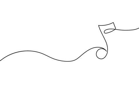 Continuous music line art note vector sketch illustration. Abstract ...