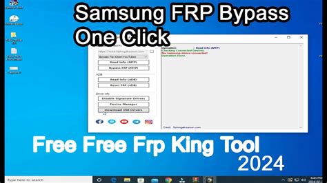 New Free Tool FRP King Tool 2024 Samsung FRP Bypass One Click All