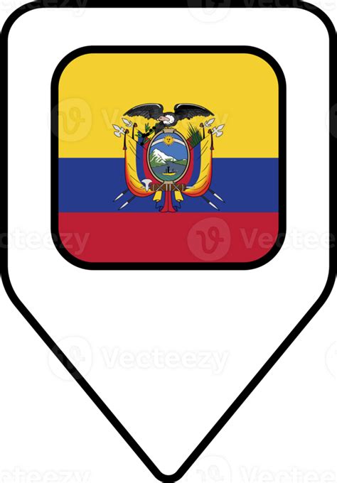 Ecuador Bandera Mapa Alfiler Navegaci N Icono Cuadrado Dise O