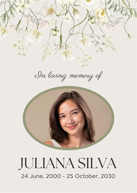 Page Free Printable Customizable Funeral Program Templates Canva