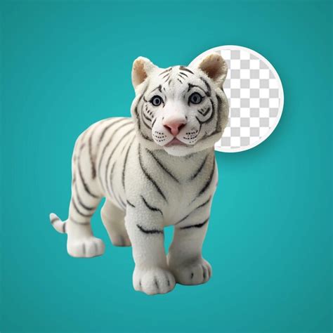 Premium Psd White Tiger Cub D Render