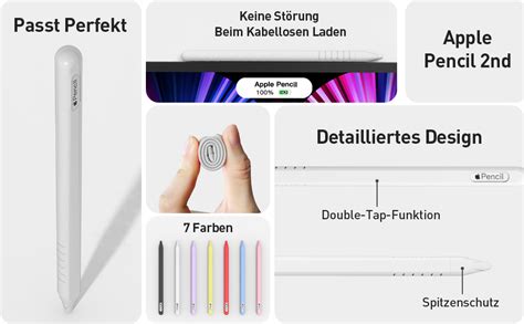 GROLEOA Hülle für Apple Pencil 2 Generation Silikon Hülle für Apple