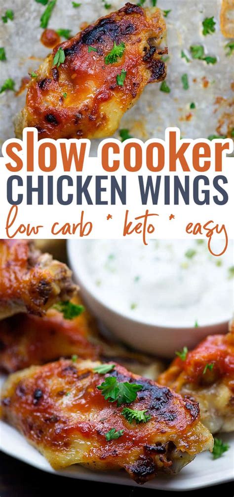 Slow Cooker Chicken Wings With Bbq Sauce Thatlowcarblife