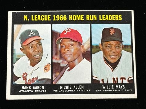 Lot Topps Nl Home Run Leaders Hank Aaron Willie Mays