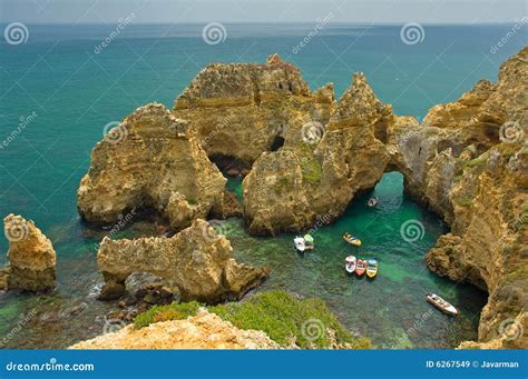 Coastline of Algarve, Portugal Stock Image - Image of rocks, tranquil ...