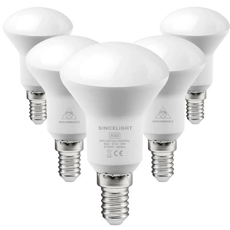 Pack Of 5 E14 Led Reflector Light Bulb With 5w 2700 6000k 100 240v R50 120