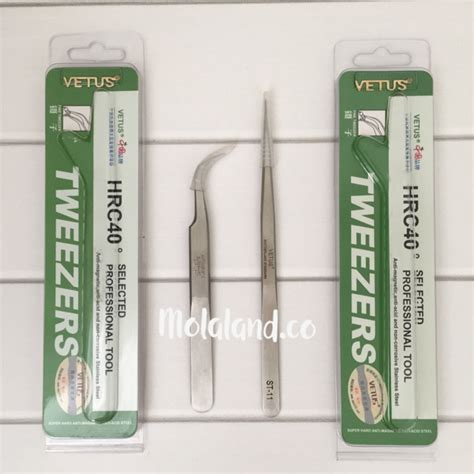 Jual PINSET VETUS ORI SILVER TWEEZERS ALAT EYELASH EXTENSION SAMBUNG