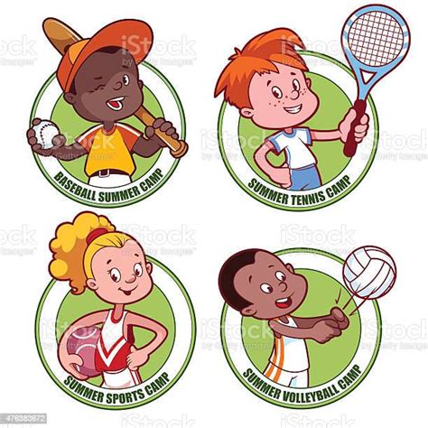 Logo For The Kids Sports Camp Stock Illustration Download Image Now