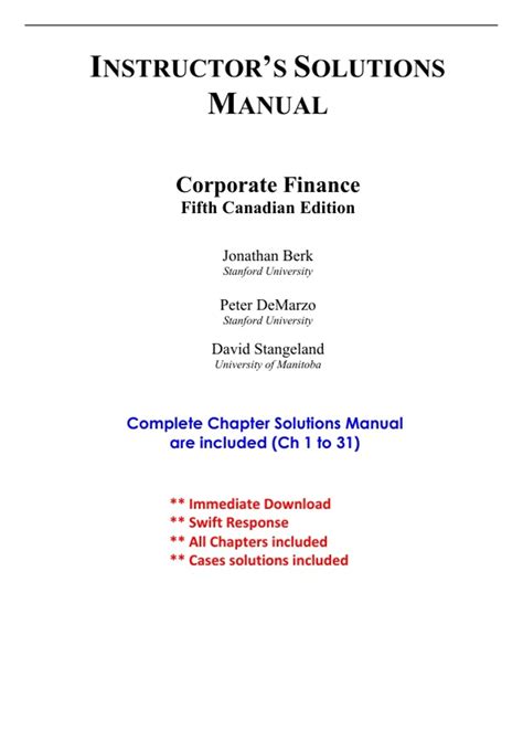 Berk Demarzo Corporate Finance 4th Edition Solutions 10