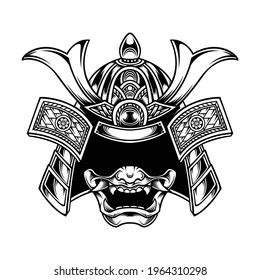 Samurai Oni Mask Drawing