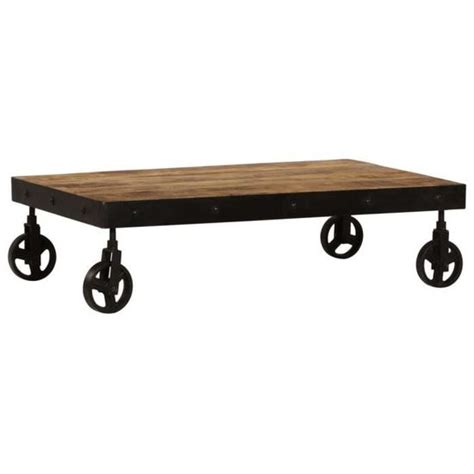 OVsky Table Gigogne Bois et Métal Table Basse Industriel Table d appoin