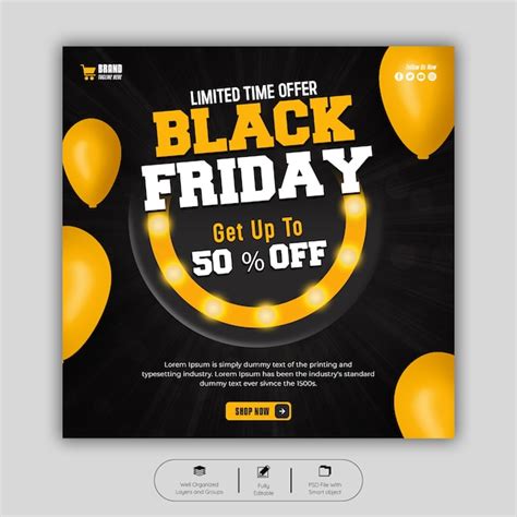 Plantilla De Banner De Venta De Viernes Negro Archivo PSD Premium