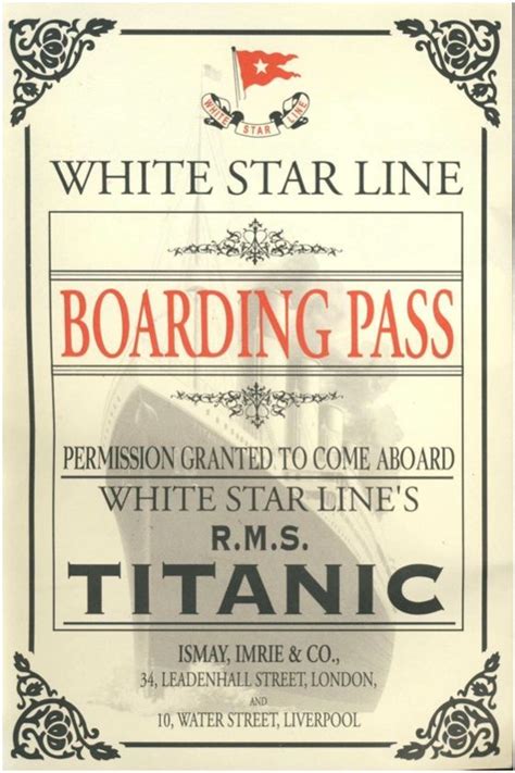 Original Titanic Boarding Pass These Were Numbered I Use Them As