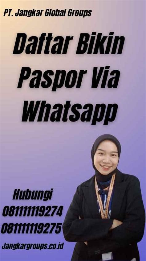 Daftar Bikin Paspor Via Whatsapp Jangkar Global Groups