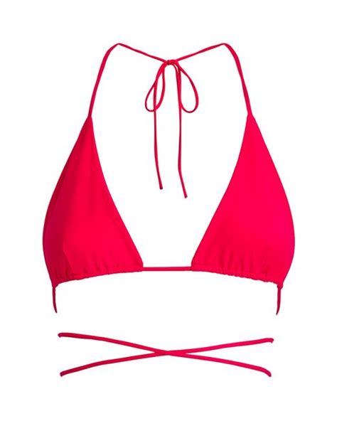 Magda Butrym Synthetic Triangle Bikini Top In Pink Red Lyst