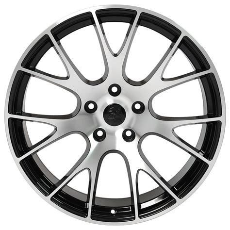 20 Fits Dodge Ram Hellcat Style Replica Wheel Black Machined Face