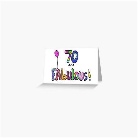 70 And Fabulous Happy 70th Birthday Colorful Doodle Art Greeting