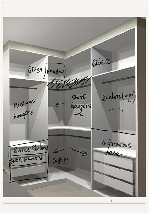 Organized Closet Design With Labeled Measurements