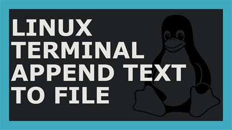 How To Append Text To A File Using Linux Command Line YouTube