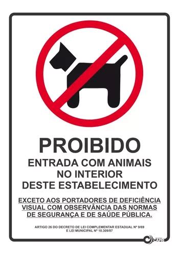 Kit Placas Adesivas Proibido Entrada Animais Revenda