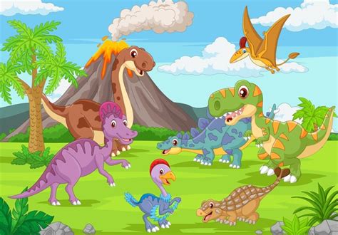 Dinosaur cartoon landscape 로열티 프리 이미지, 스톡 사진 | Shutterstock