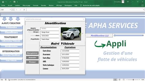 Gérer une flotte de véhicules Application Excel VBA YouTube