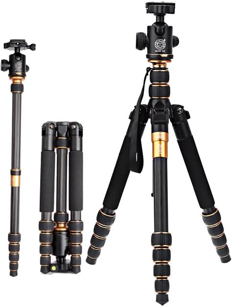 QZSD Q666C Carbon Fiber Travel Camera Video Tripod Gorillapod Monopod