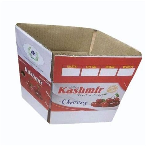 Single Wall 3 Ply 10Kg Square Fruit Vegetable Export Corrugated Box At