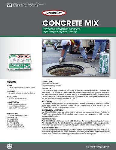 Cementall Cts Cement Rapid Set Pdf Catalogs Documentation