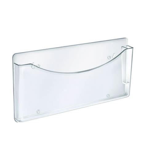 Azar Displays 250000 Clear Plastic Wall Mount File Holder With Pen