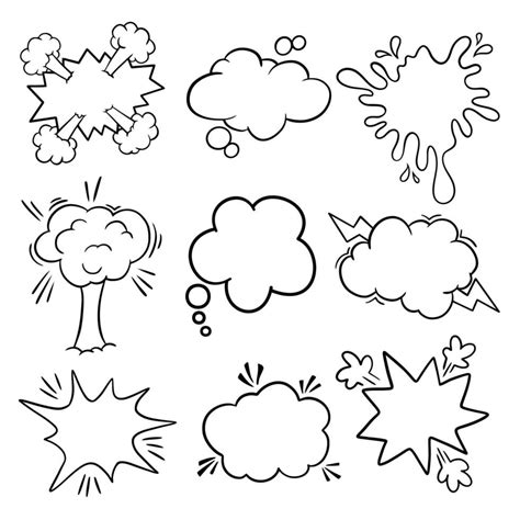 Handdrawn Comic Bubble Set Vector 17429486 Vector Art At Vecteezy