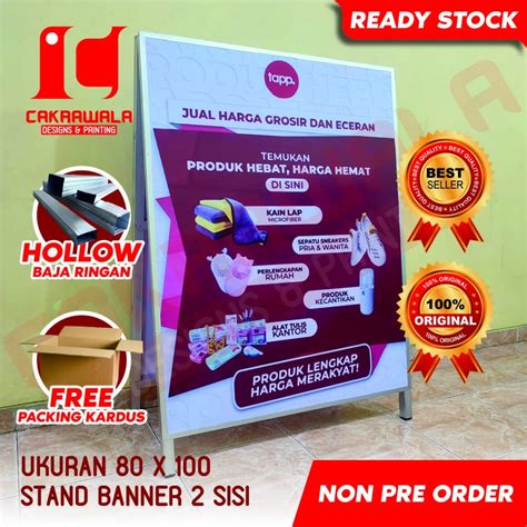 Jual STAND BANNER KAYU PERALATAN RUMAH UKURAN 80 X 100 STANDING